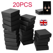 Pack of 20 Card Gift Jewellery Boxes Bag for Necklace Bracelet Black Insert Bulk