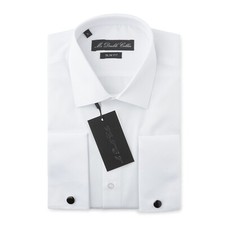 MENS WHITE DOUBLE CUFF SHIRT