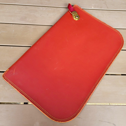 Vintage tan leather - leather, large