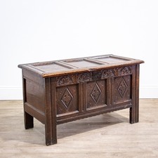 17th Century Carved Oak Coffer