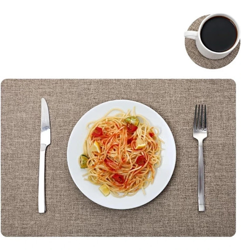 Leather placemats and coaster - leather,