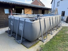 Intex 18ft x 9ft x 52" Ultra XTR Frame Rectangular Swimming Pool, Sand Filter...