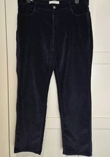 Brax Navy Blue Carola Velvet Trousers Uk 20 Autumn Winter Layering