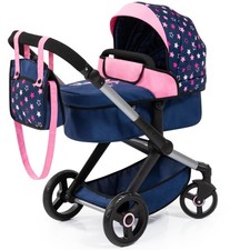 Bayer Xeo Doll Pram Navy Pink