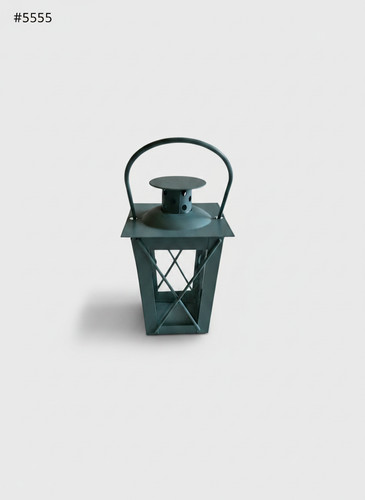 Small teal metal candle - teal,