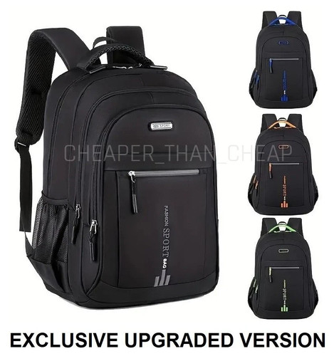 Black backpack rucksack - black, large