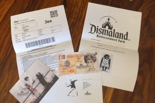 Banksy signed tenner - , &