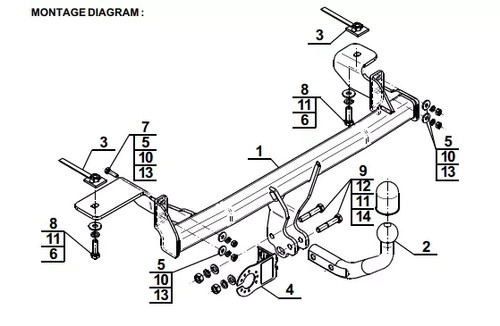 Swan neck tow bar for - swan,