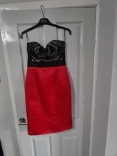 ELISE RYAN RED & BLACK  STRAPLESS DRESS WOMEN'S SIZE 10