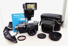 Vintage PRAKTICA SUPER TL1000 35mm film SLR camera kit with lens and extras 