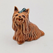 Beswick Pottery Yorkshire Terrier Yorkie Comical Blue Bow Miniature Dog Ornament