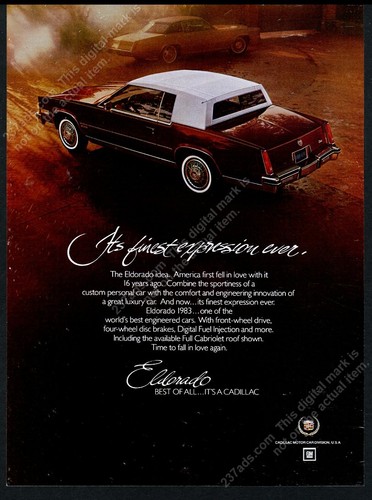 1983 cadillac eldorado car - eldorado,