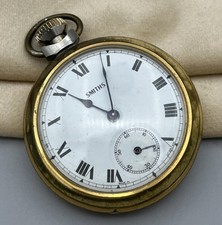 Vintage Smiths Pocket Watch Roman Numerals SubSeconds Dial Working Needs Service