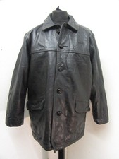 VINTAGE SCHOTT LEATHER DONKEY TRENCH COAT JACKET SIZE 42 OR XL