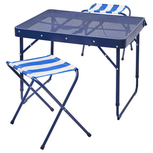 Folding table set blue - table,