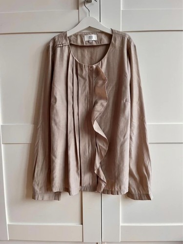 Noa taupe ruffle - ruffle, blouse