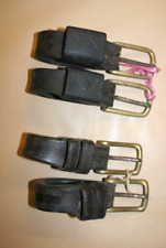 2 Pair of Black Leather  Driving Harness tugs with Brass  Buckles