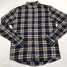 CEDAR WOOD STATE Flannel Shirt Men S Blue Brown Tartan Plaid Grunge Outdoor Gorp
