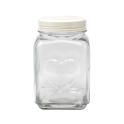 2200ml embossed heart glass - 2200ml,