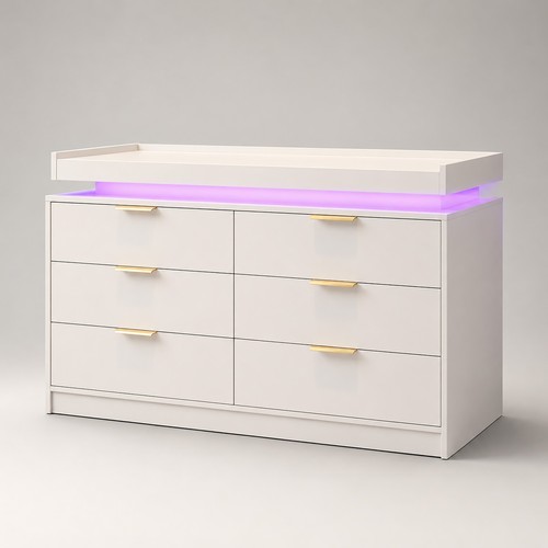 Luxury white led chest - white, of