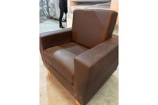 x 6 Brown Faux Leather Club
