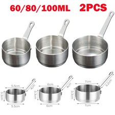 2x Silver Mini Pot Frying