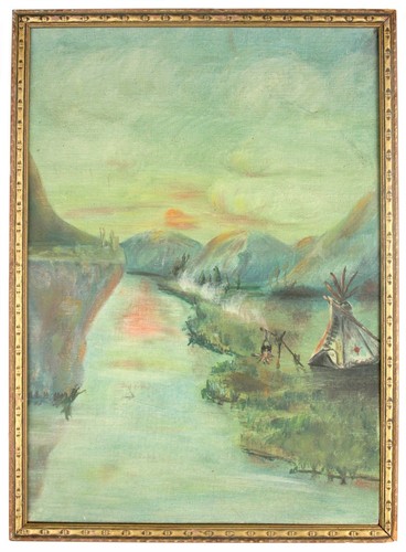 Antique vintage oil painting - oil,