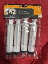 HAPPY HALLOWEEN Party SYRINGE SHOTS - 4 Pack Of 5" - Fill With Your Beverage