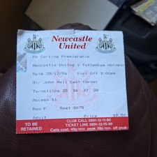 28/12/1996 Newcastle v Tottenham Ticket