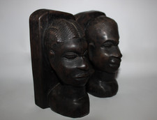 A Pair Of  Vintage Hardwood Tribal Bookends