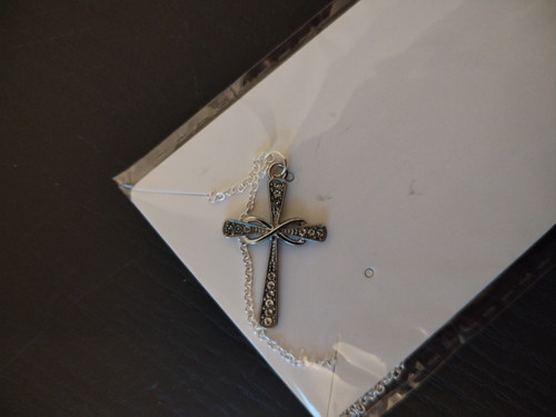 Silver tone cross - cross, necklace