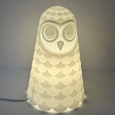 Ikea Solbo Owl Table Lamp / Night Light White 23cm High