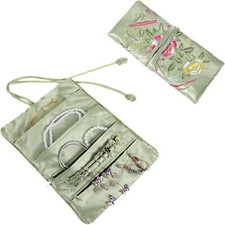 Travel Jewelry Organizer Roll Bag Case Foldable Rings Earrings Necklaces Holder