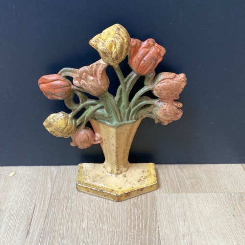 Rustic cast iron tulip door - iron,
