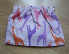 Purse colourful giraffe print pink purple orange makeup wallet hand bag travel 