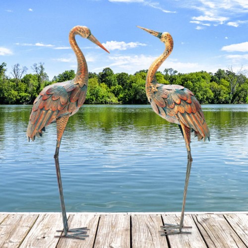 Large crane garden statue - large,
