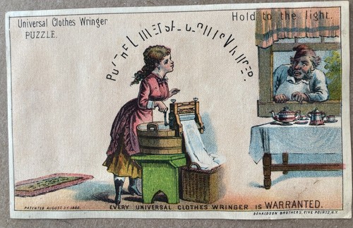 1880 universal clothes wringer - clothes,