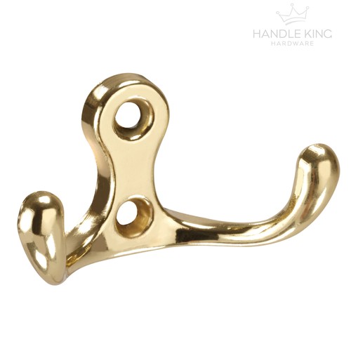 Polished brass coat hook - coat, with