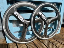 Hed 3 Spoke Carbon Wheelset 700c Clincher HED3 Trispoke w Michelin Pro4 SC tyres