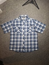 Blue and white dickies button