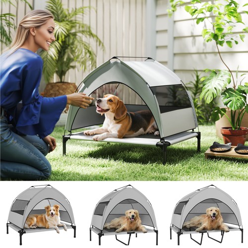 Portable elevated dog bed with - portable,
