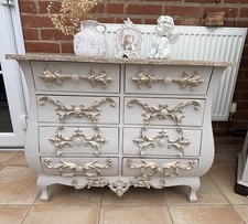 Vintage French Rococo Chest of Drawers – Hand-Painted, Ornate Floral Dresser
