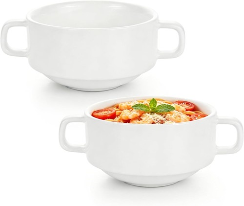 White ceramic soup - ceramic, bowls