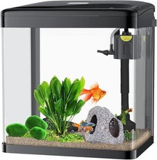 Craftsboys 15L Fish Tank with Filter and Light, Rectangular Aquarium Tank with