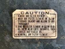 Honda Motorcycle Decal 120-00 for Air Filter Housing - used and serviceable