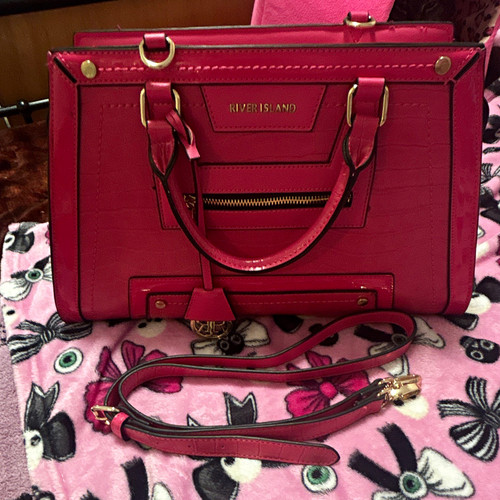 River island pink faux leather - river,