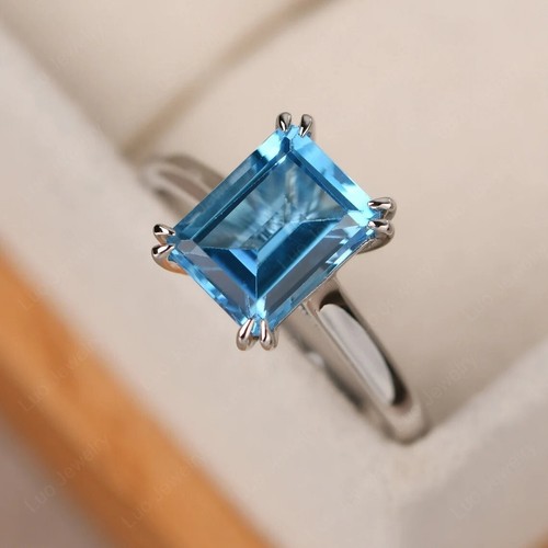 Blue topaz minimal ring - topaz,