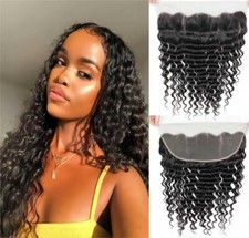 Sexycat 13x4 Lace Frontal Deep Curly Human Hair 16 Inch 150% Density Water Wave