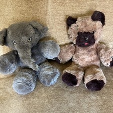 Vintage Pair Old Teddy For Repair & Loving Home Elephant 1960's Two Teddies