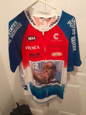 Vintage Retro Cannondale Cycling Postal Stamp Louis Armstrong Size XLarge Jersey